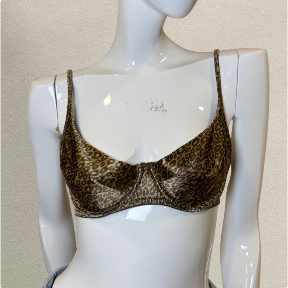 Victoria's Secret Y2K Leopard Print Bra 36C Feb 2000 Vintage